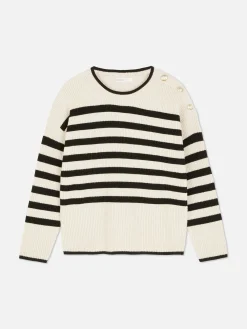 Rundhalspullover Mit Knopfdetail Damen Pullover Und Cardigans