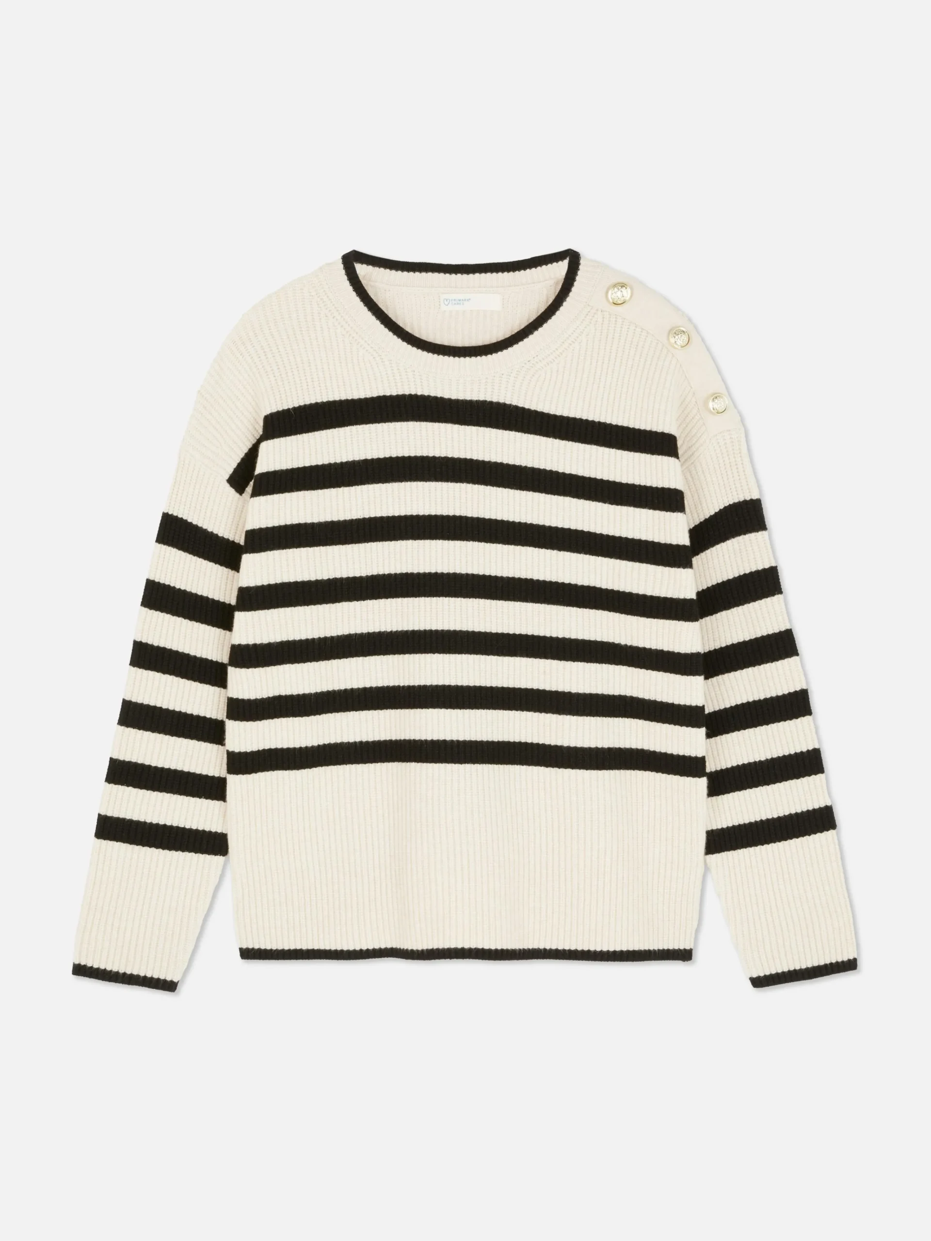 Rundhalspullover Mit Knopfdetail Damen Pullover Und Cardigans