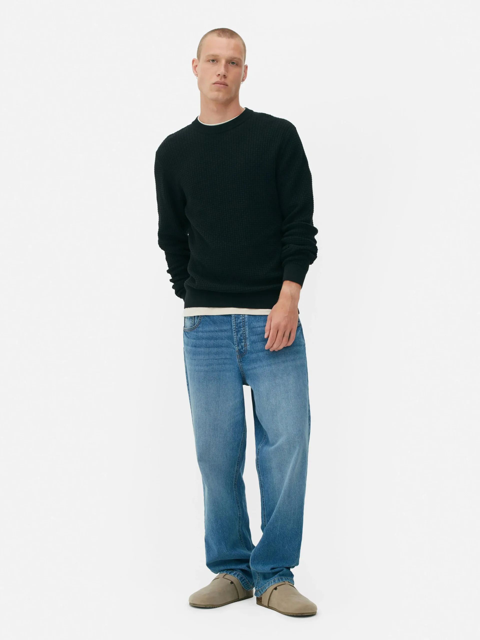 New Rundhalspullover Mit Korbstruktur Herren Pullover Und Cardigans