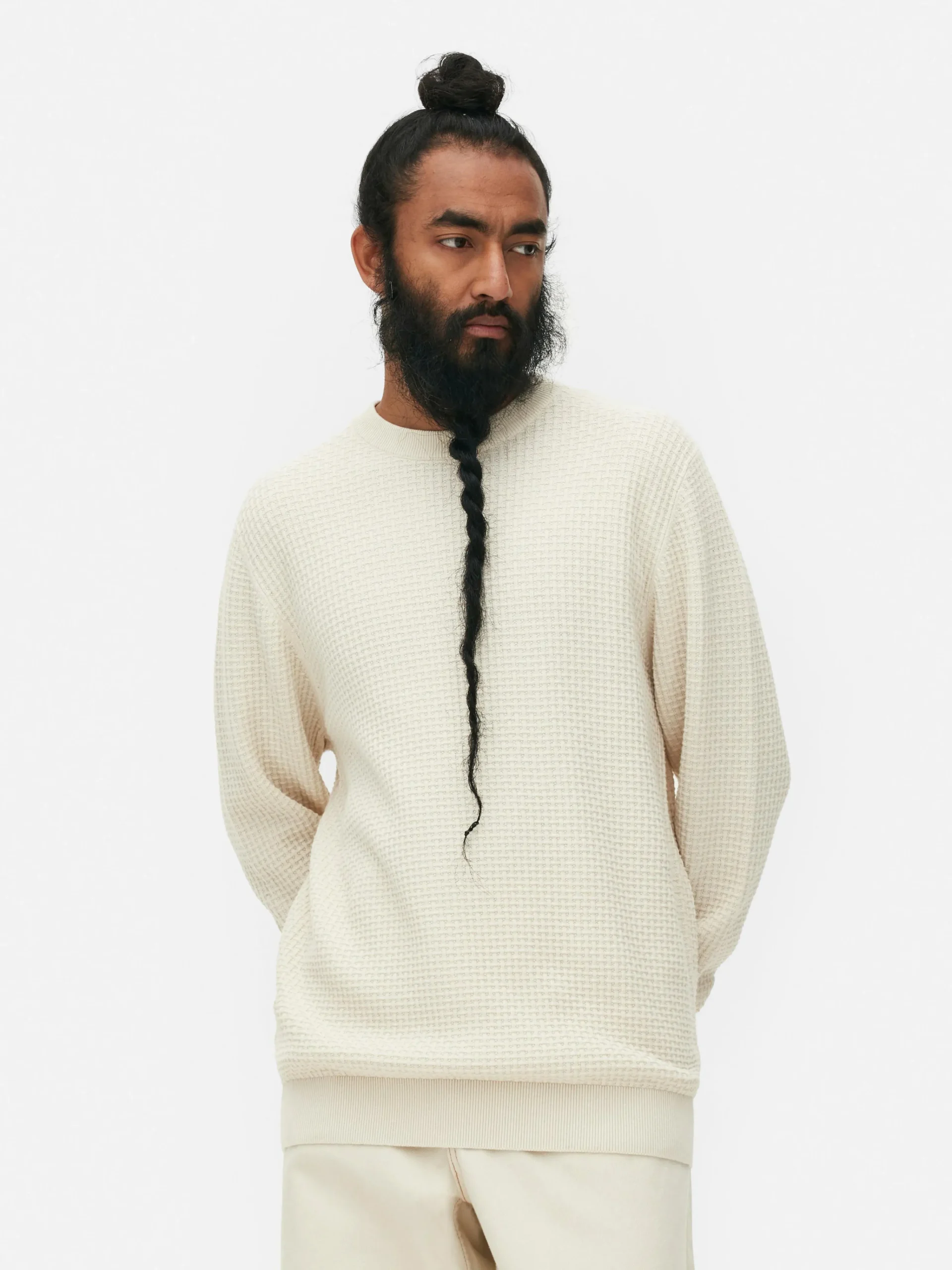 Hot Rundhalspullover Mit Korbstruktur Herren Pullover Und Cardigans