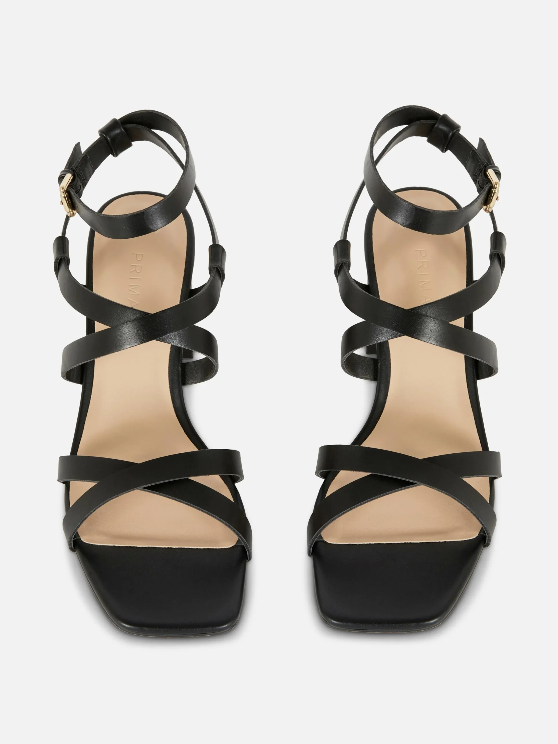 Outlet Sandalen Mit überkreuzten Riemchen Und Blockabsatz Damen Heels