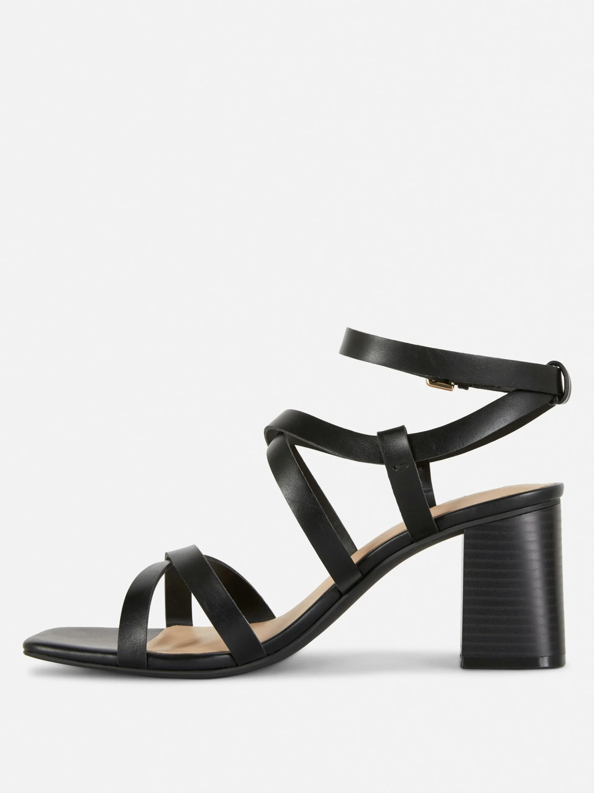 Outlet Sandalen Mit überkreuzten Riemchen Und Blockabsatz Damen Heels