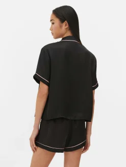 Best Satin-Schlafanzug Mit Nachthemd Und Shorts Damen Schlafanzüge