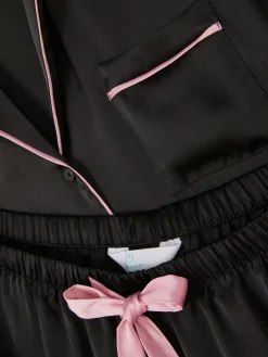 Best Satin-Schlafanzug Mit Nachthemd Und Shorts Damen Schlafanzüge