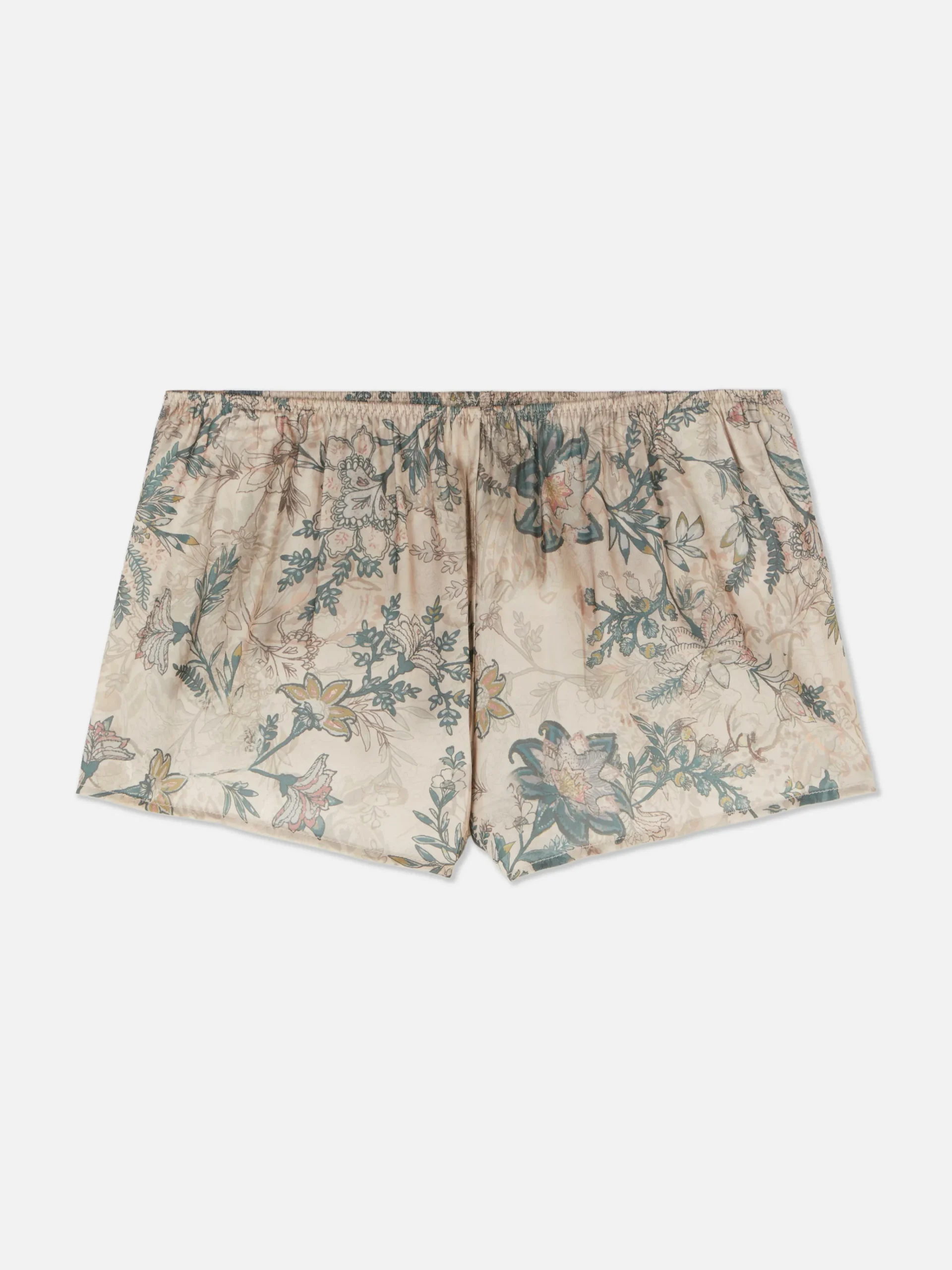 Satin-Schlafanzugshorts Mit Blumenmuster Damen Schlafanzughosen
