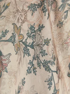 Sale Satin-Schlaftop Mit Blumenmuster Damen Schlafanzugoberteile