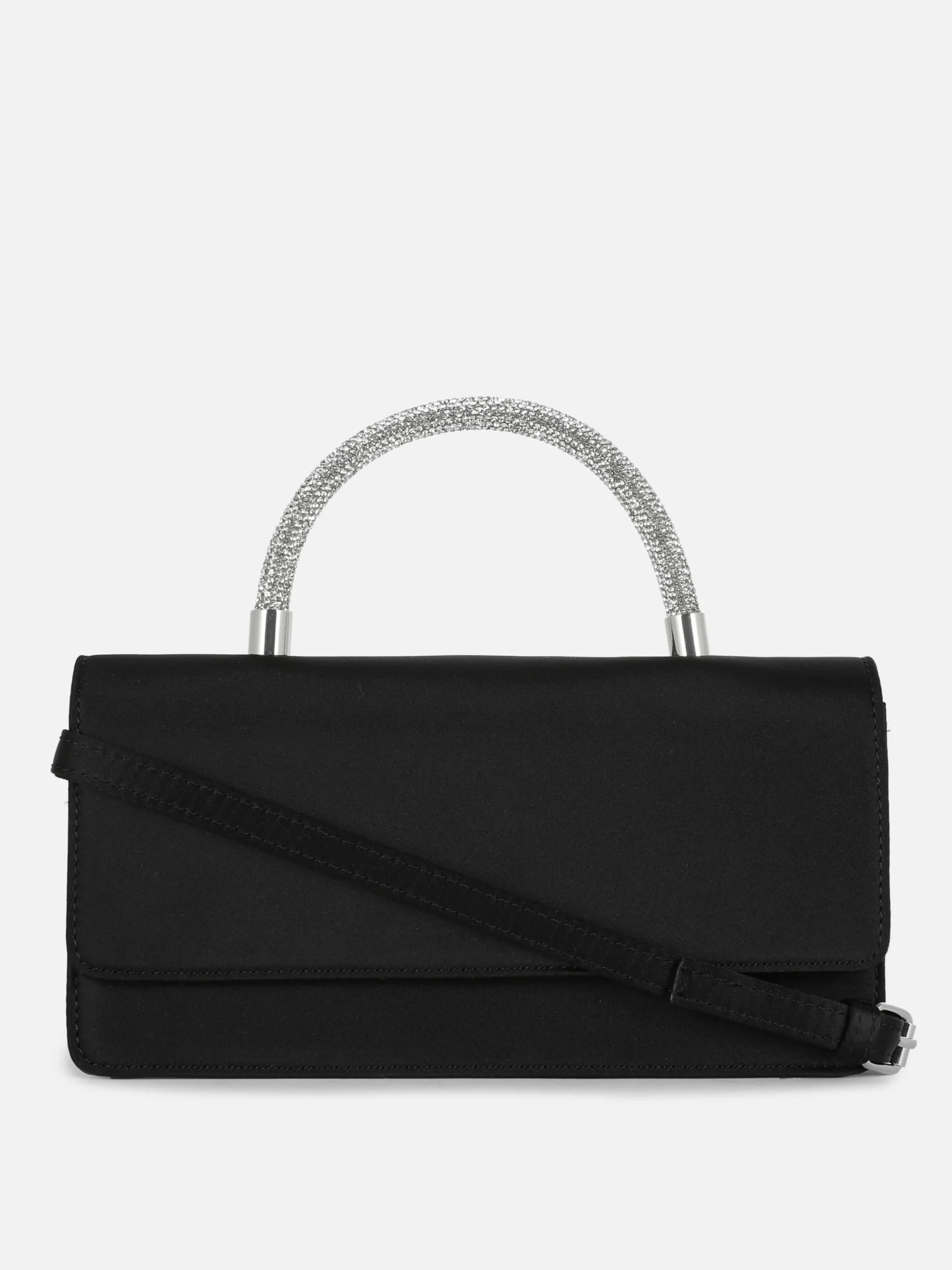 Clearance Satin-Umhängetasche Mit Strassbesetztem Griff Damen Taschen Und Portemonnaies