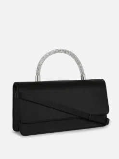Clearance Satin-Umhängetasche Mit Strassbesetztem Griff Damen Taschen Und Portemonnaies