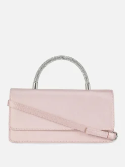 Online Satin-Umhängetasche Mit Strassbesetztem Griff Damen Taschen Und Portemonnaies