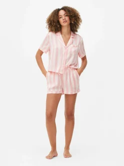 Sale Schlafanzug Aus Satin Mit Top Und Shorts Damen Schlafanzüge