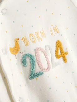 Hot Schlafanzug Mit „Born In 2024“-Schriftzug Babygirls Und Strampler