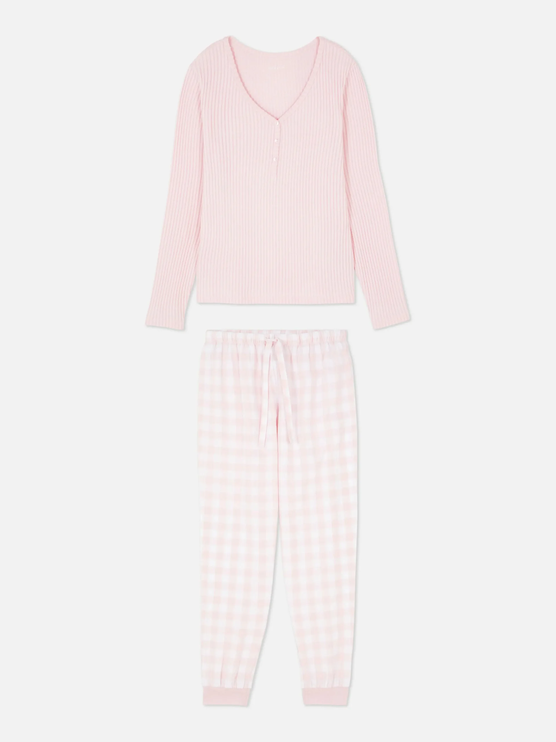 Online Schlafanzug Mit Henly-Top Und Gemusterter Hose Damen Schlafanzüge