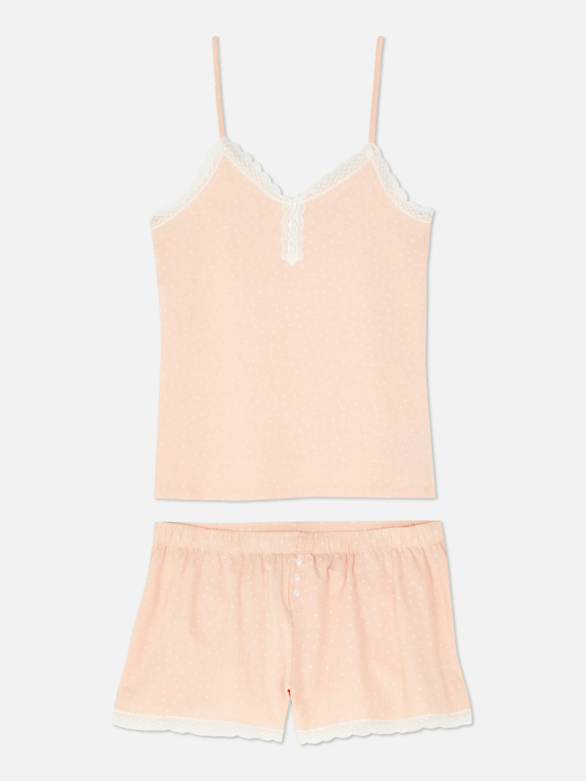 New Schlafanzug-Trägertop Und Shorts Mit Spitzenbesatz Damen Schlafanzüge