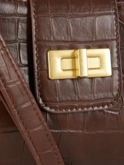 Schultertasche In Kroko-Optik Damen Taschen Und Portemonnaies