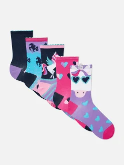 Sale Söckchen Mit Einhornmotiv, 5er-Pack Kinder Socken Und Strumpfhosen