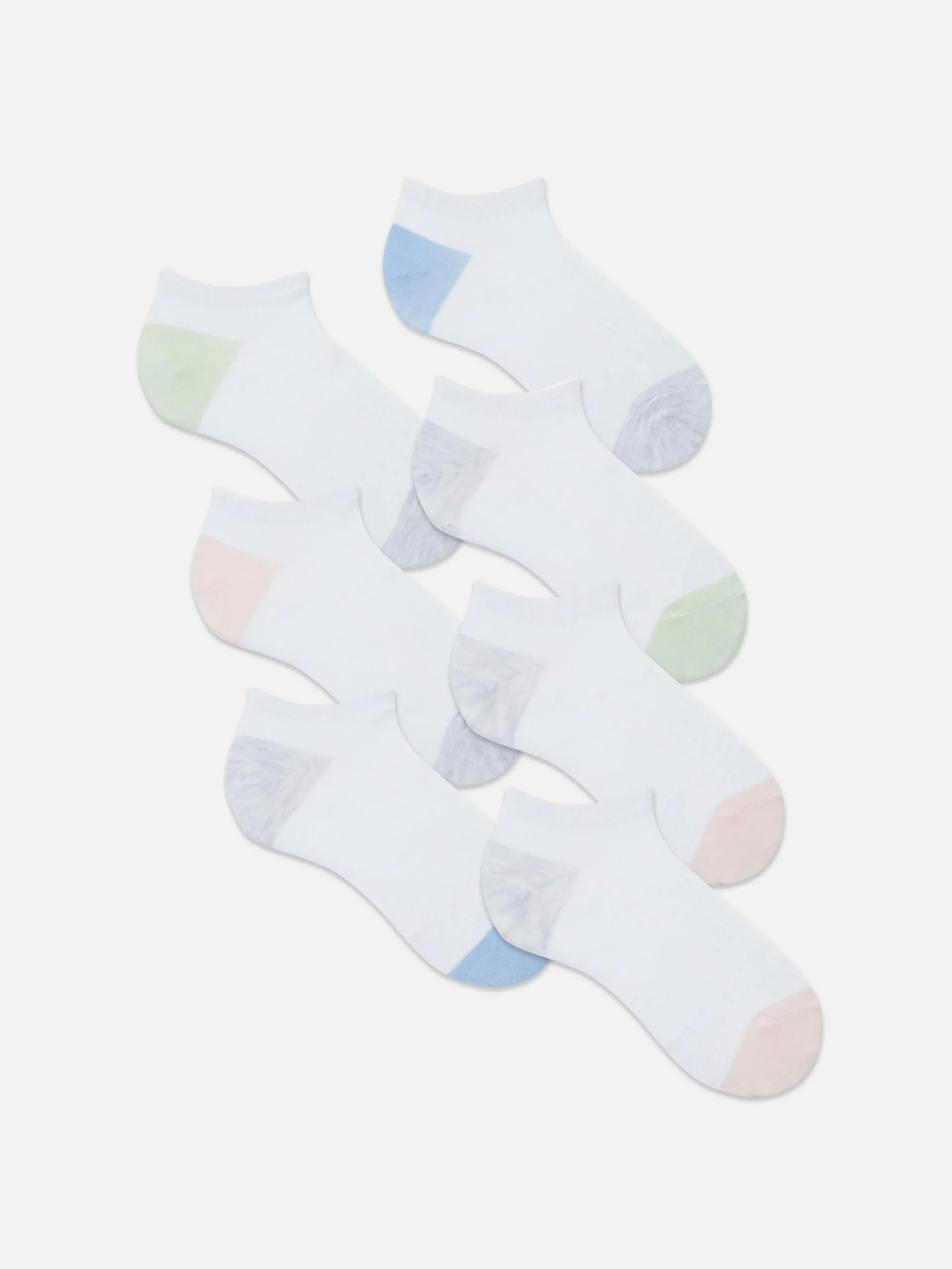 Outlet Söckchen Mit Kontrasteinsatz, 7er-Pack Damen Socken