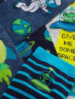 Discount Söckchen Mit Weltraumgrafik, 5er-Pack Kinder Socken