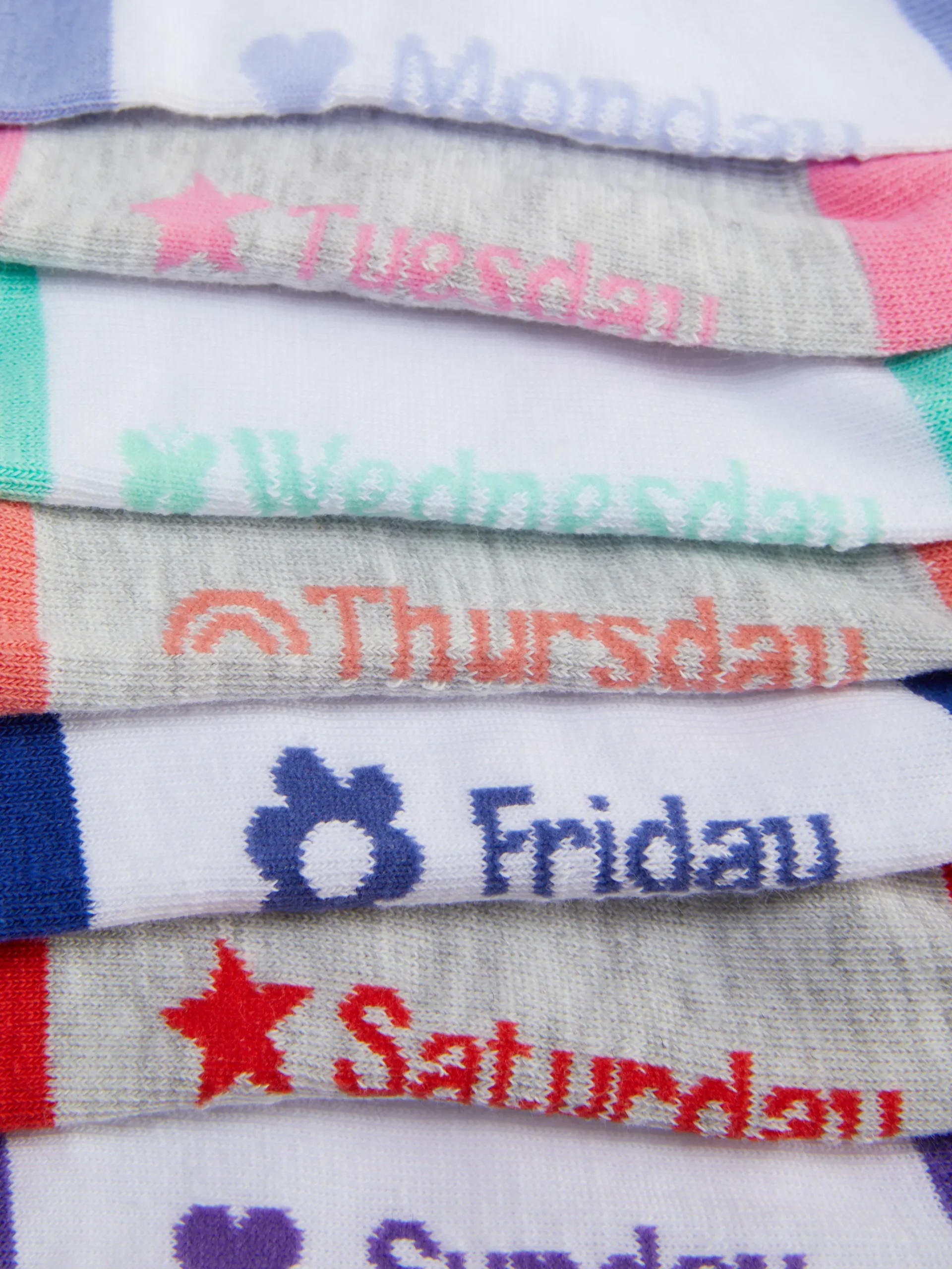 Discount Söckchen Mit Wochentagen, 7er-Pack Kinder Socken Und Strumpfhosen