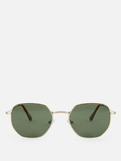 Clearance Sechseckige Sonnenbrille Mit Metallrahmen Damen Sonnenbrillen