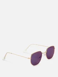 Online Sechseckige Sonnenbrille Mit Metallrahmen Damen Sonnenbrillen
