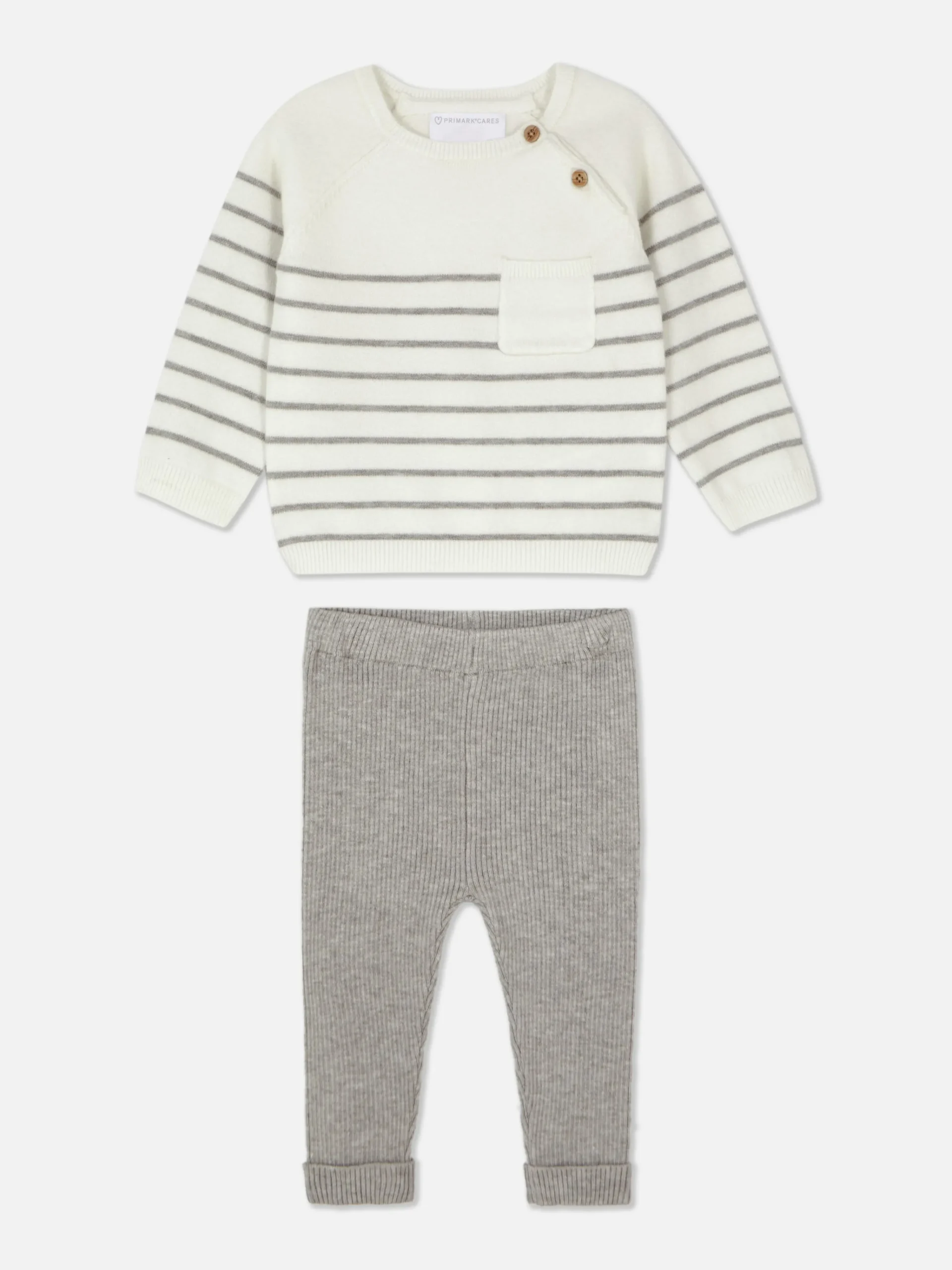 Clearance Set Aus Gestreiftem Strickpullover Und Leggings Sets Und Outfits