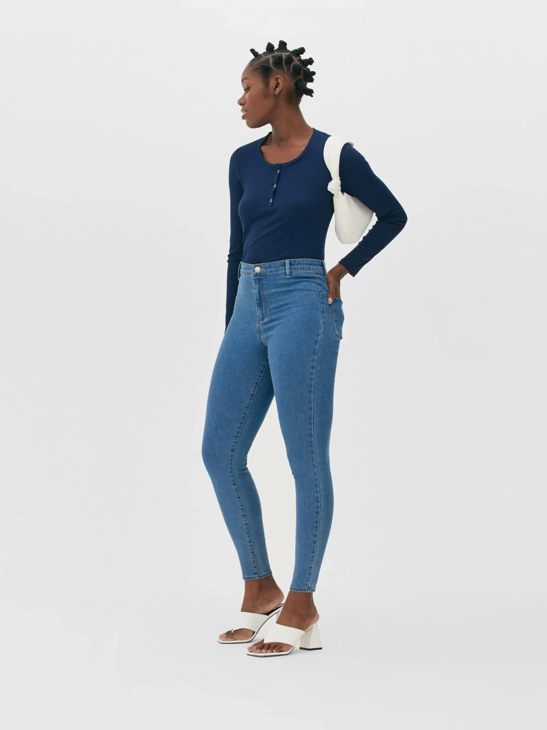 Online Skinny-Jeans Mit Mittelhohem Bund Damen Denim|Jeans