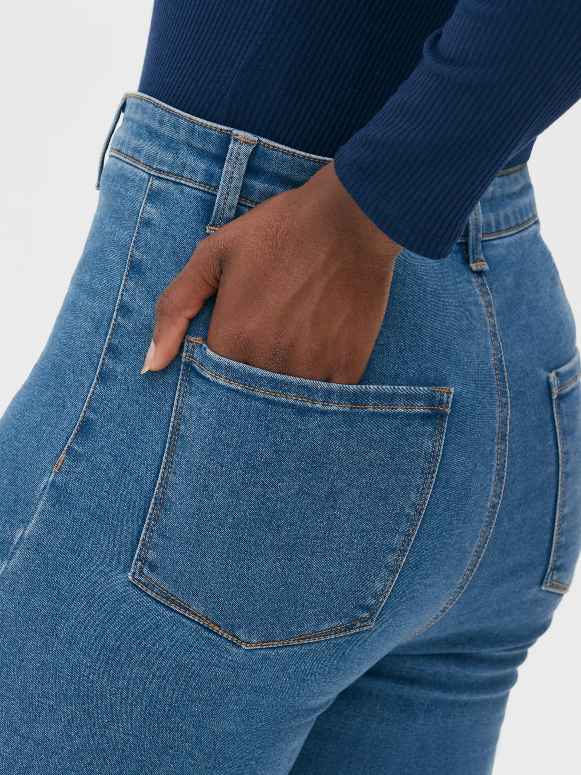 Online Skinny-Jeans Mit Mittelhohem Bund Damen Denim|Jeans