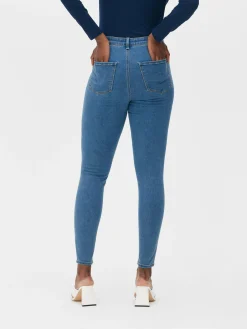 Online Skinny-Jeans Mit Mittelhohem Bund Damen Denim|Jeans