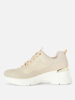 New Sneaker Mit Keilabsatz Und Metallbesatz Damen Sneakers