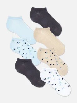New Sneakersocken Mit Blumenmuster, 7er-Pack Damen Socken
