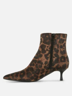 Stiefel Mit Leopardenmuster Und Kitten-Heel Damen Stiefel