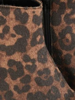 Stiefel Mit Leopardenmuster Und Kitten-Heel Damen Stiefel