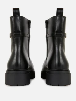 Hot Stiefeletten Mit Schnallendetail Damen Stiefel
