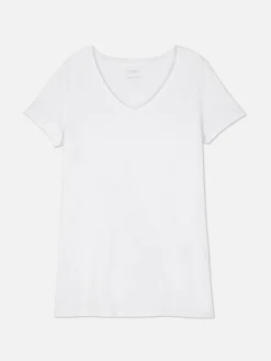 Hot Stretch-T-Shirt Mit V-Ausschnitt Damen Tops Und T-Shirts