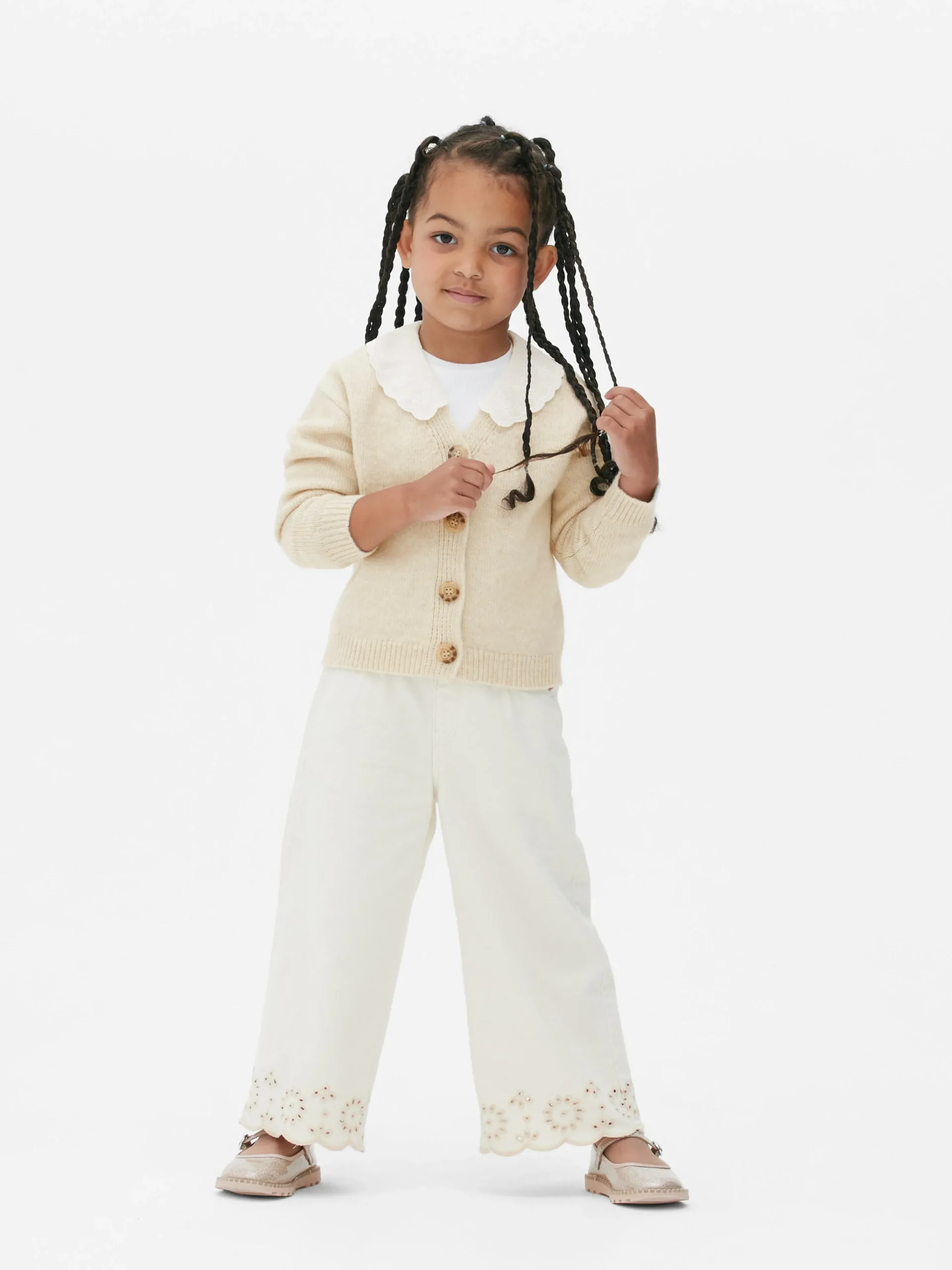 Best Strickcardigan Mit Besticktem Kragen Kinder Pullover Und Cardigans