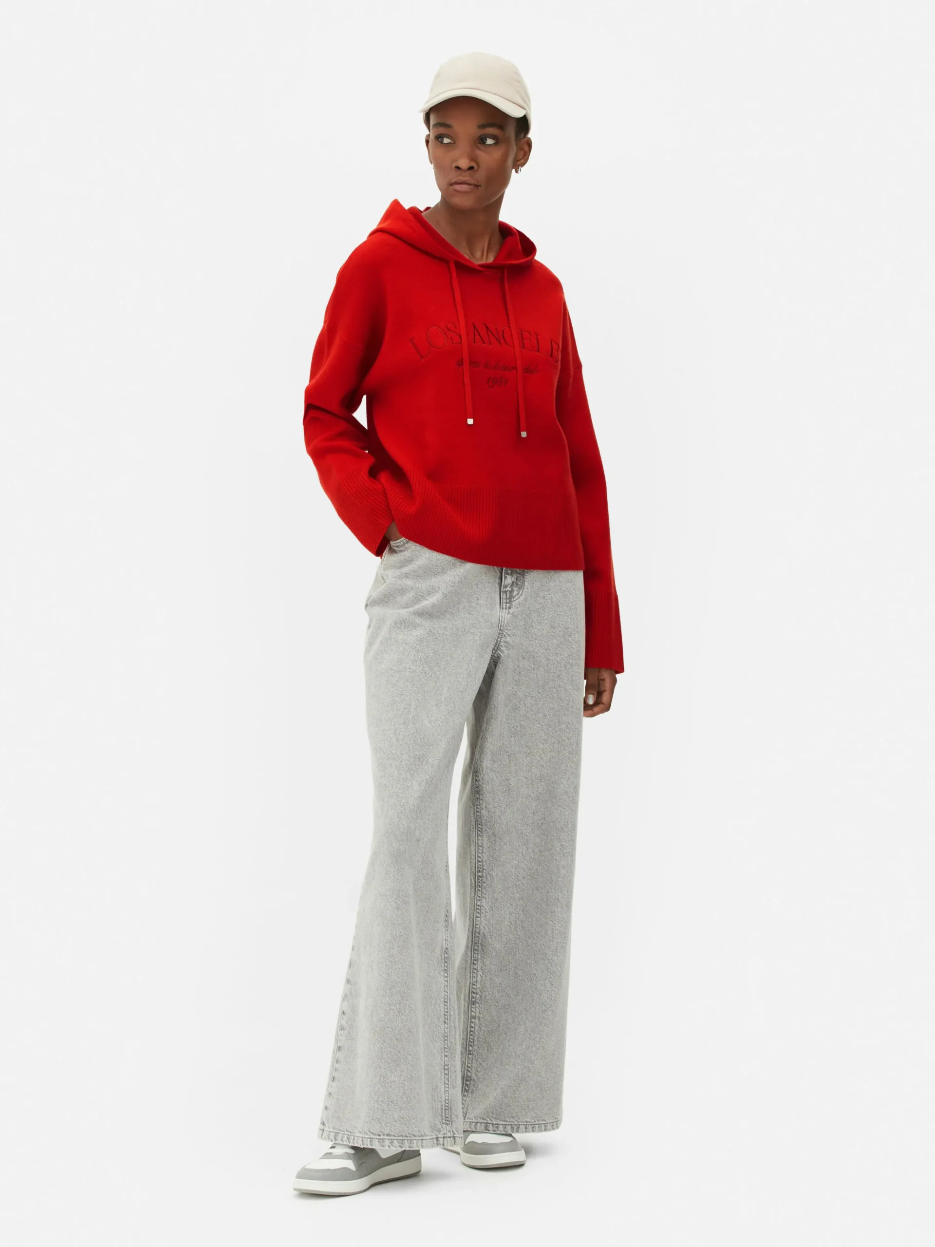 Sale Strick-Hoodie Mit Slogan Damen Hoodies Und Sweatshirts|Pullover Und Cardigans