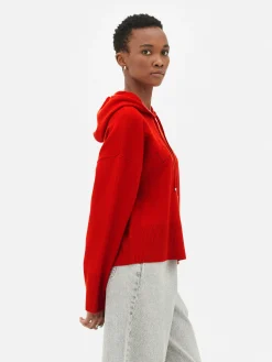 Sale Strick-Hoodie Mit Slogan Damen Hoodies Und Sweatshirts|Pullover Und Cardigans