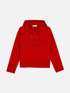 Sale Strick-Hoodie Mit Slogan Damen Hoodies Und Sweatshirts|Pullover Und Cardigans