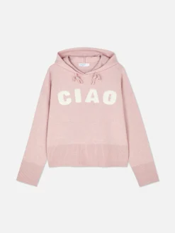 Online Strick-Hoodie Mit Slogan Damen Hoodies Und Sweatshirts|Pullover Und Cardigans