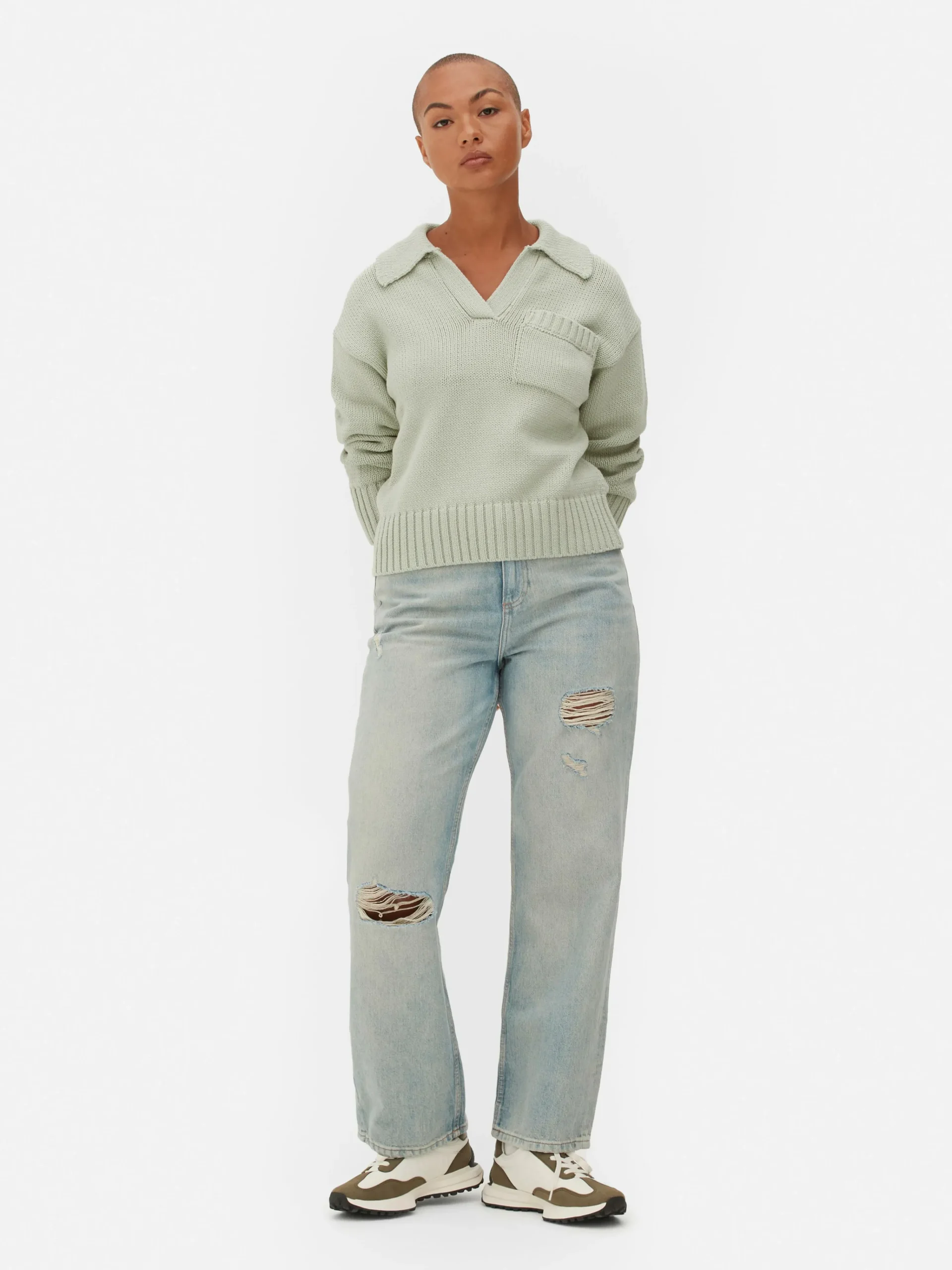 Hot Strick-Polopullover Damen Pullover Und Cardigans