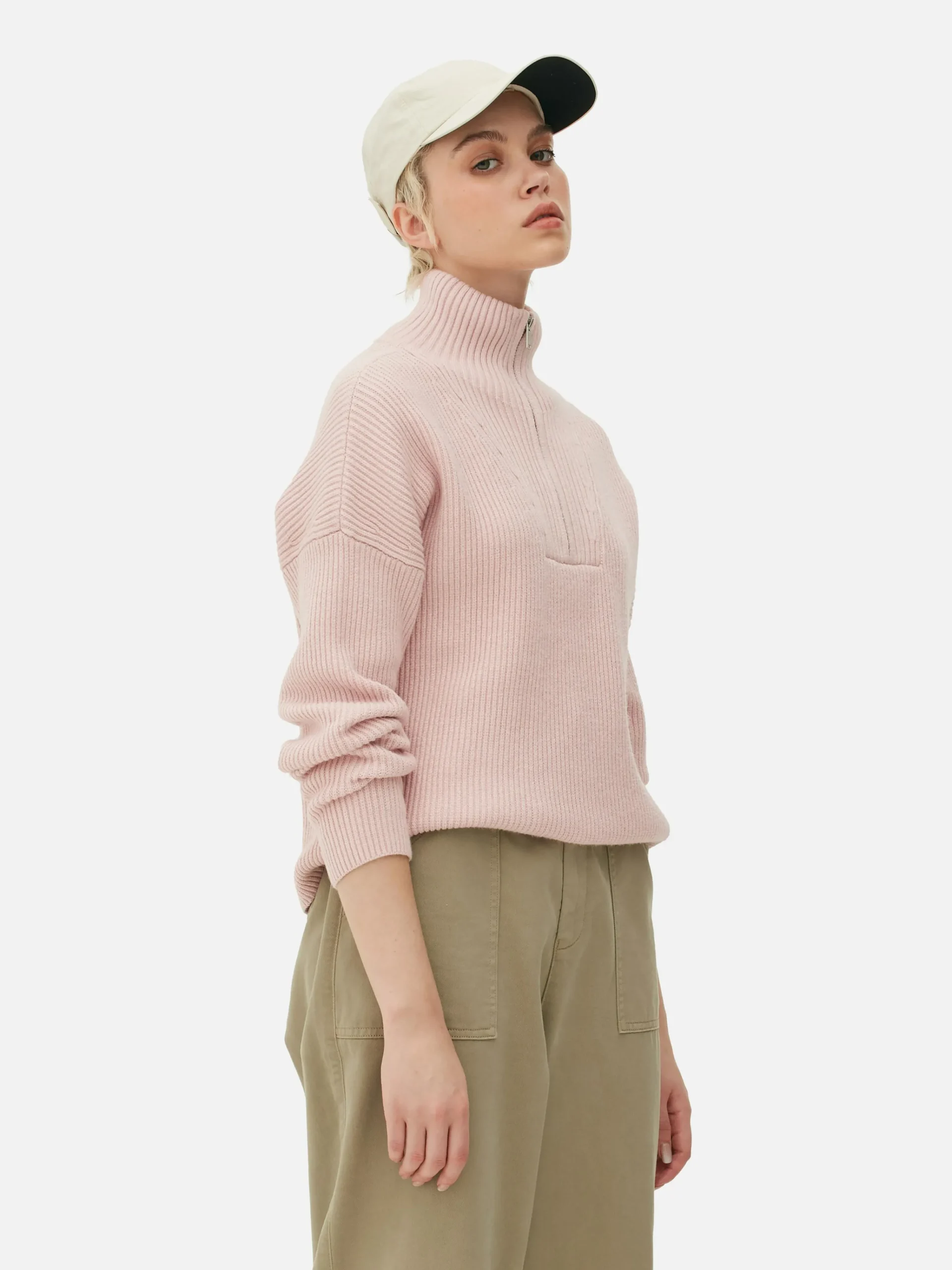 Outlet Strickpullover Mit Halbem Reißverschluss Damen Pullover Und Cardigans