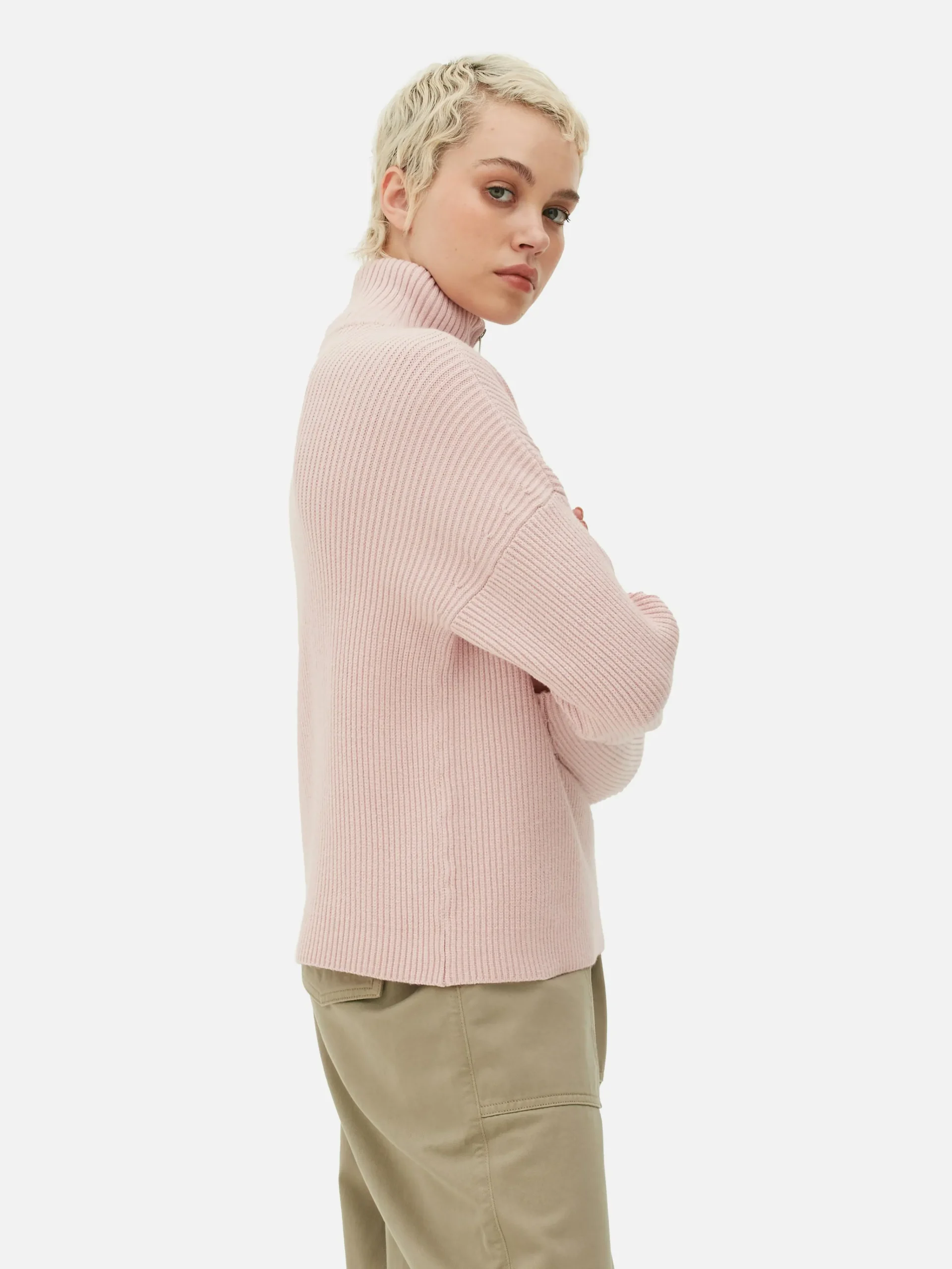 Outlet Strickpullover Mit Halbem Reißverschluss Damen Pullover Und Cardigans
