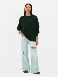 Strickpullover Mit Ärmelbündchen Damen Pullover Und Cardigans