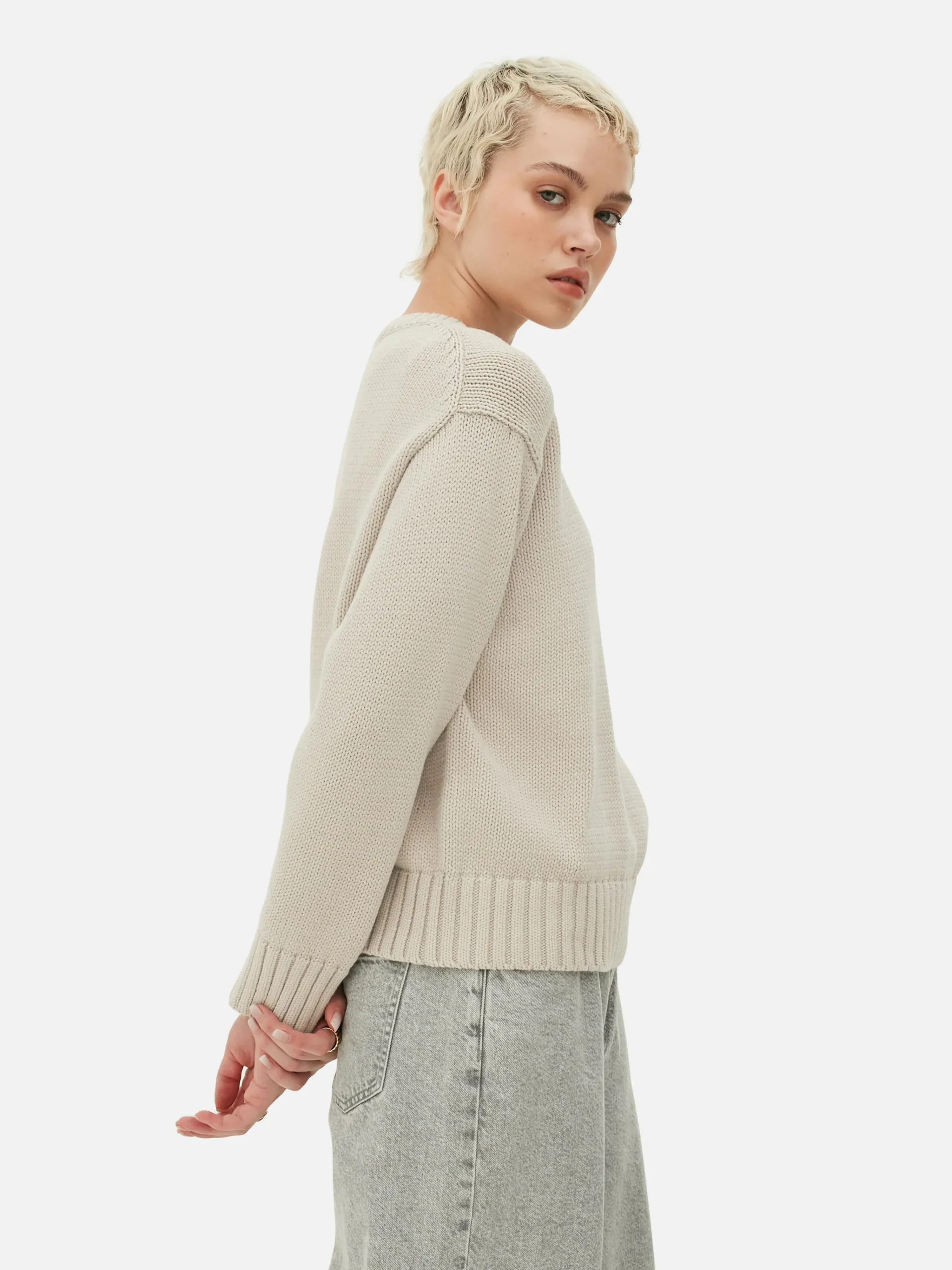 Sale Strickpullover Mit Rundhalsausschnitt Damen Pullover Und Cardigans