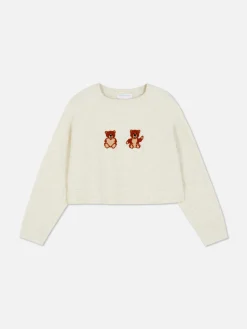 Strickpullover Mit Teddybärmotiv Kinder Pullover Und Cardigans