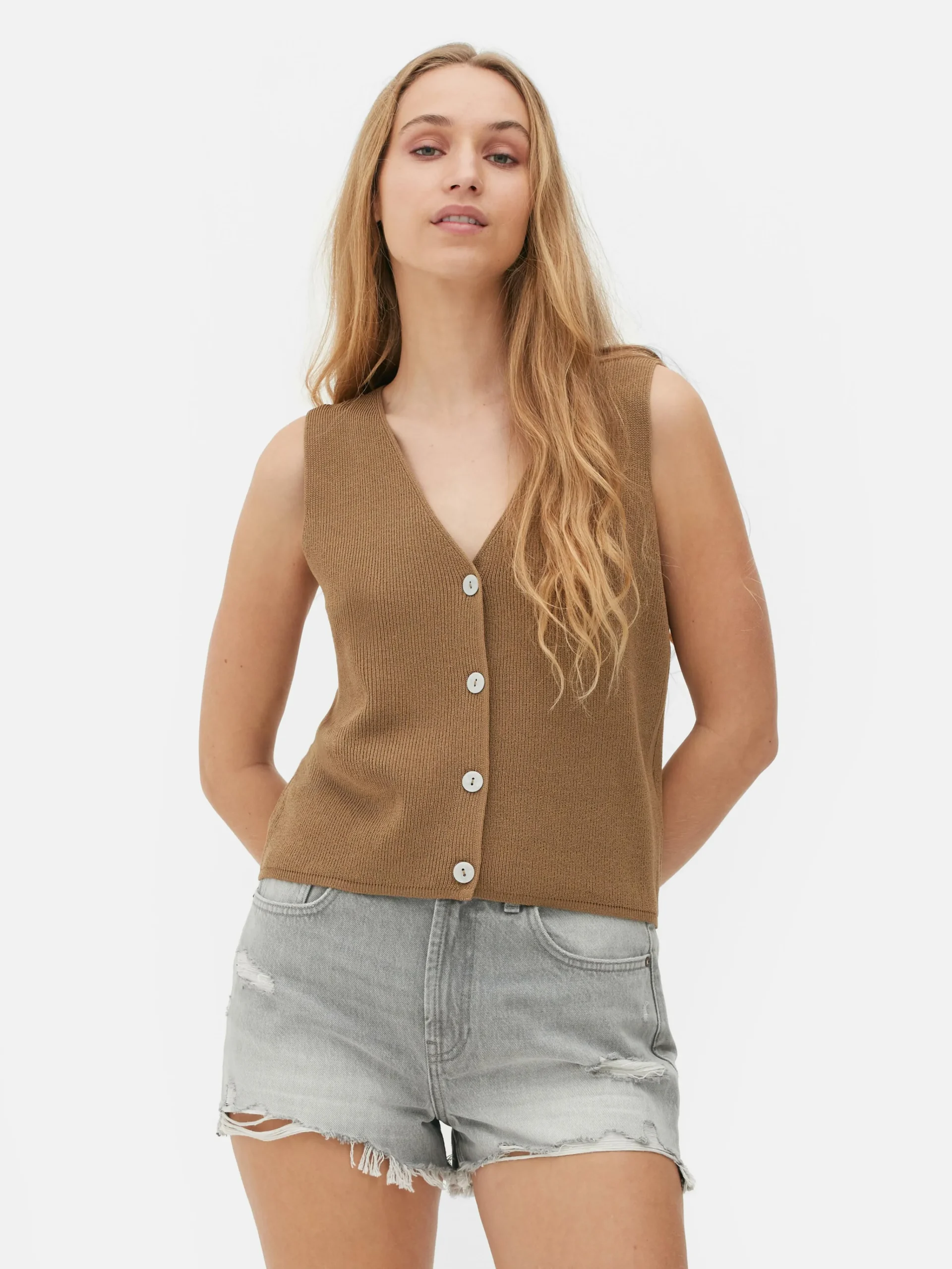 Discount Strickweste Mit V-Ausschnitt Damen Pullover Und Cardigans