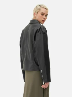 Strukturierte Bikerjacke Damen Jacken Und Mäntel