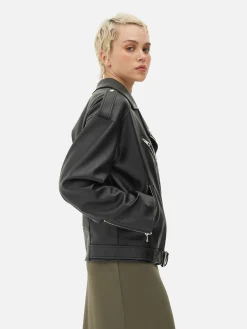 Strukturierte Bikerjacke Damen Jacken Und Mäntel