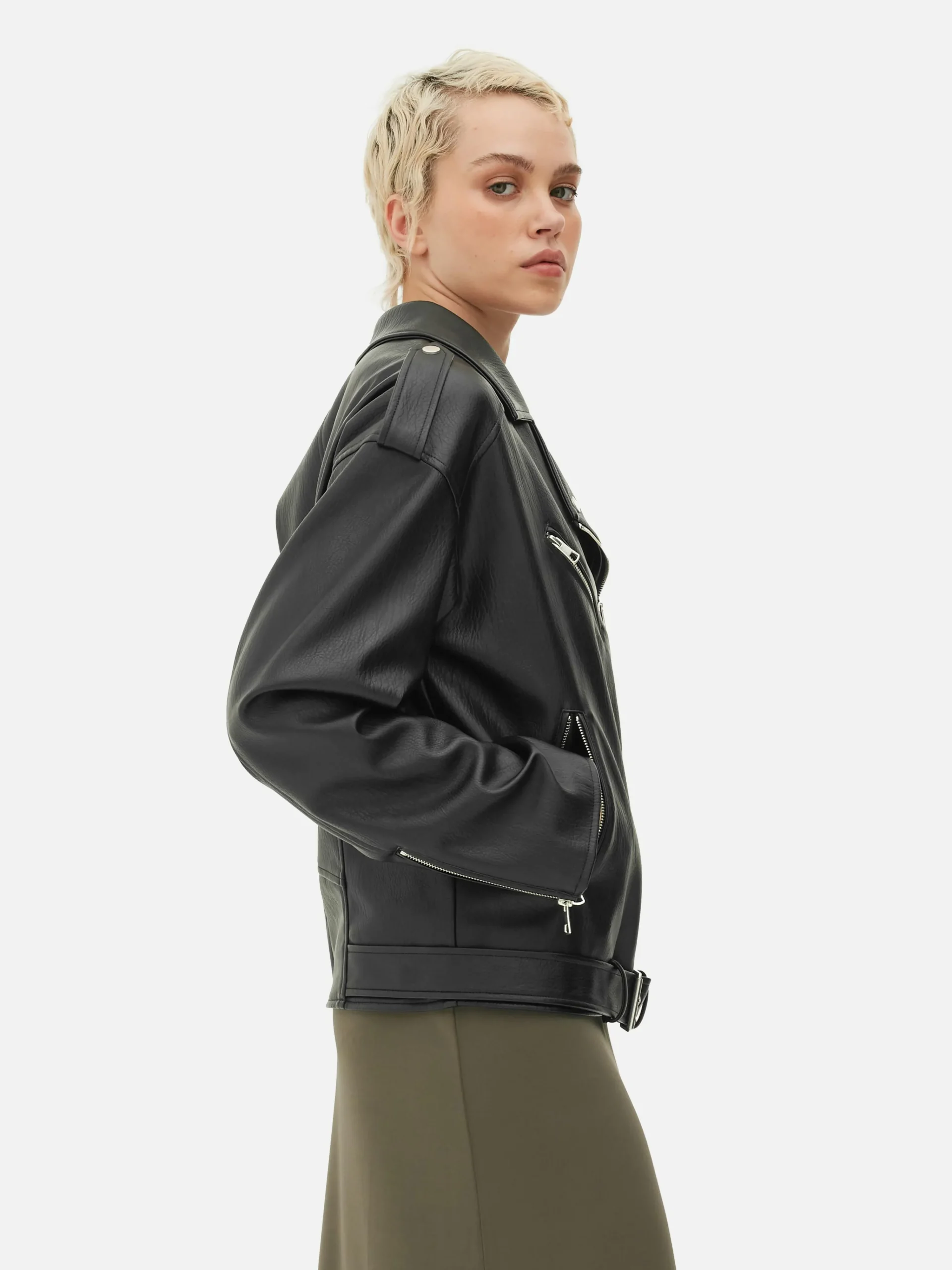 Strukturierte Bikerjacke Damen Jacken Und Mäntel