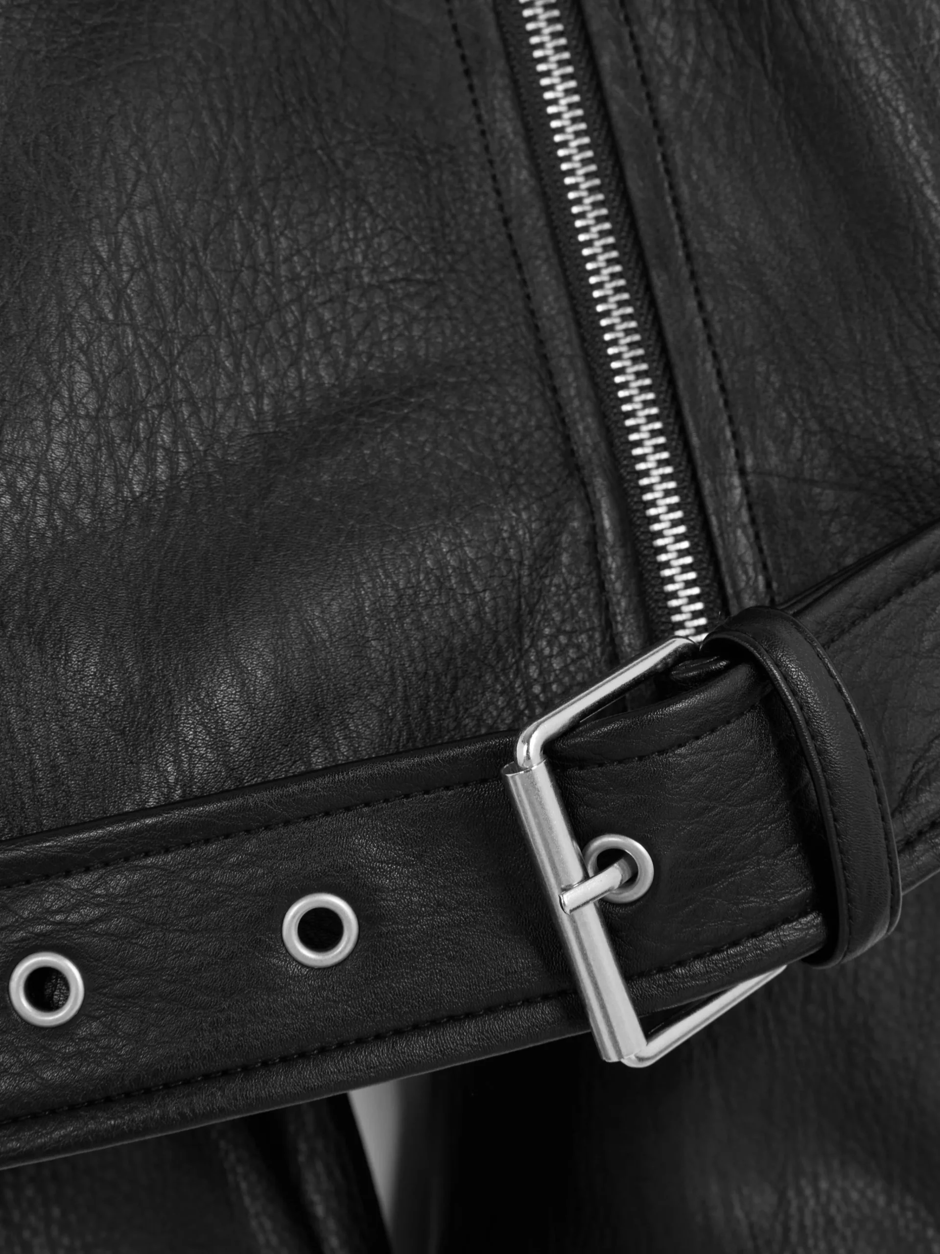 Strukturierte Bikerjacke Damen Jacken Und Mäntel